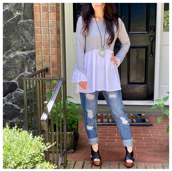 ✨LAST ONE✨LIGHT KNIT TUNIC WITH WHITE CONTRAST - Picture 3 of 10